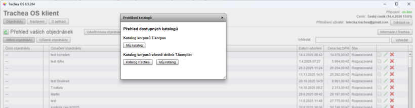NOVÁ VERZIA TRACHEA OS 6.0 – KATALÓGY KORPUSOV A KOMPLETOV