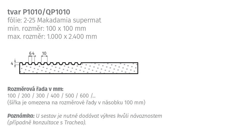 tvar P1010/QP1010 – nákres