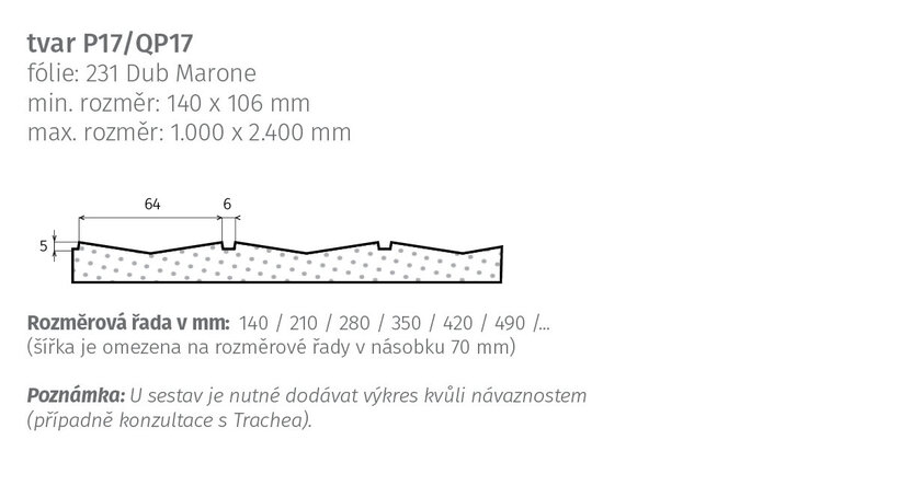 tvar P17/QP17 – nákres